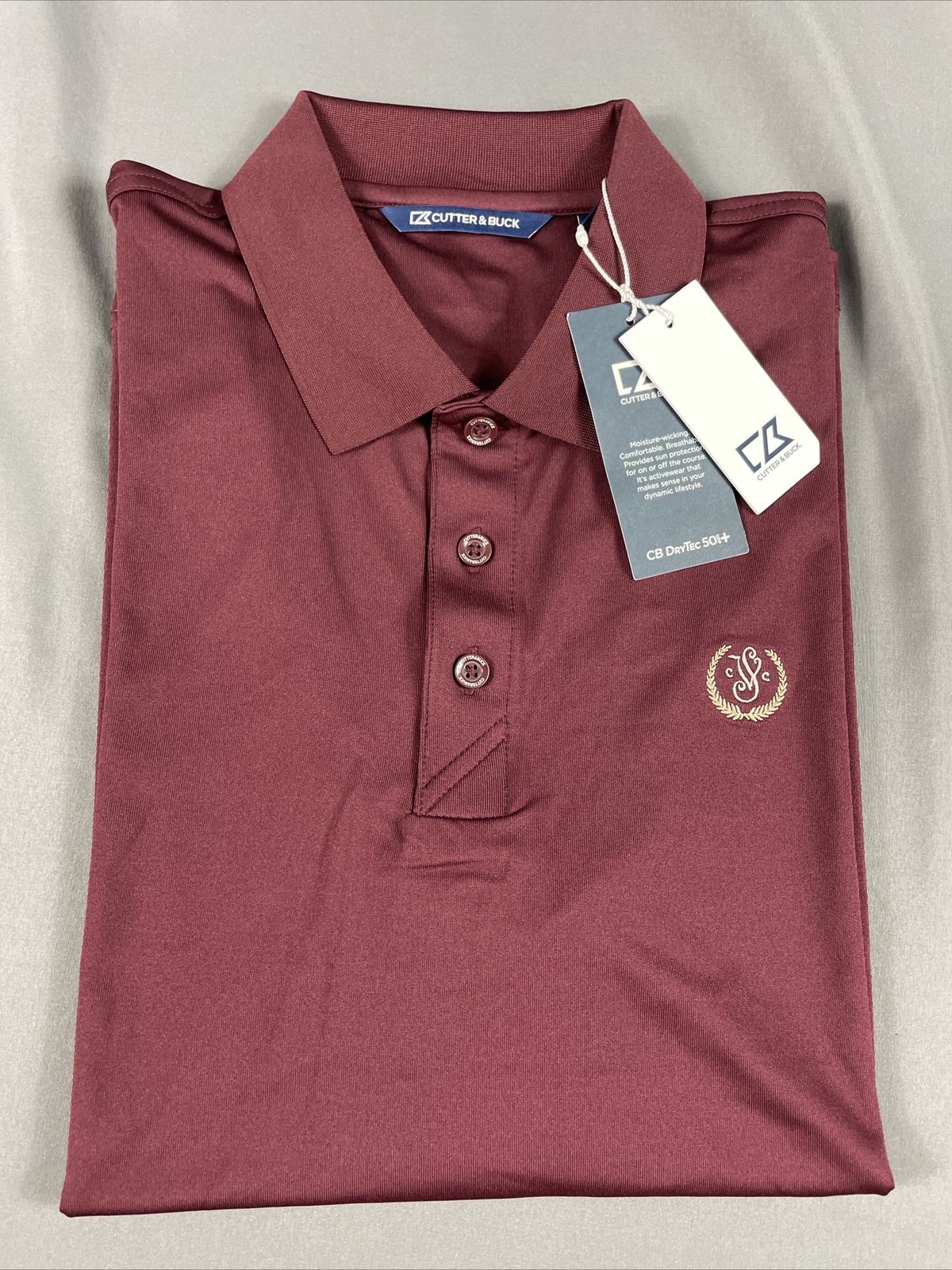 Cutter & Buck Golf Shirt Polo DryTec CHEST LOGO SVCC Small Maroon MSRP $70