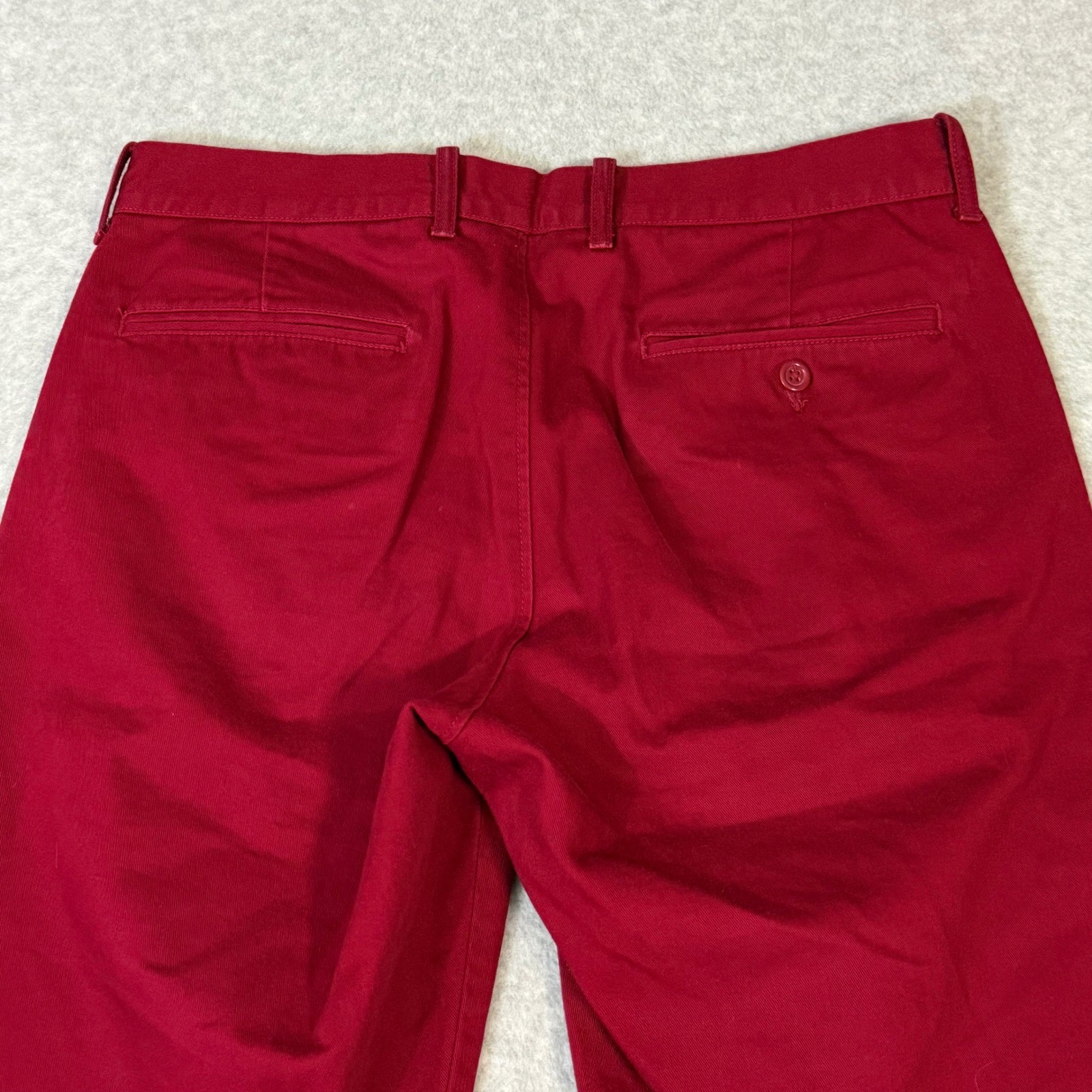 J.Crew The Sutton Mens 32×34 Slim Straight Chino Pants Red Cotton Twill Trousers