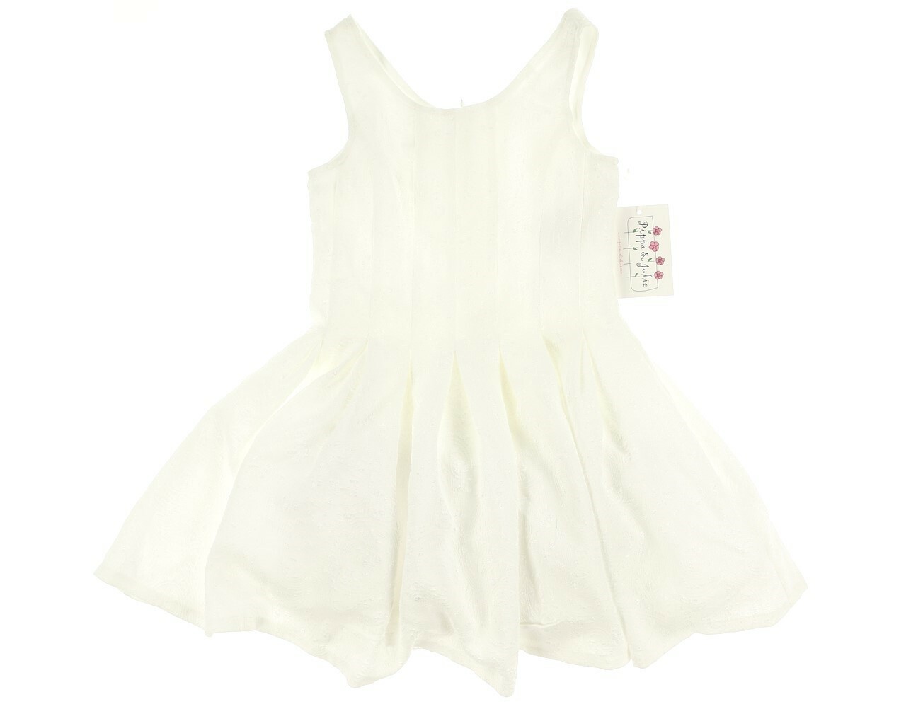 Pippa & Julie Womens Sleeveless Peplum Ivory Scoop Neck Blouse Size 7