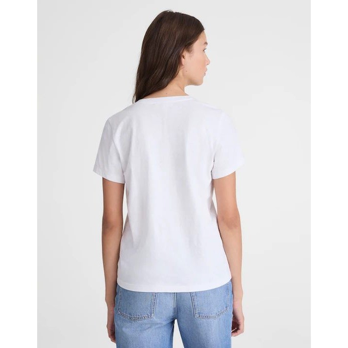 NWT Madewell The Easy V-Neck Tee in Soft Slub White Small