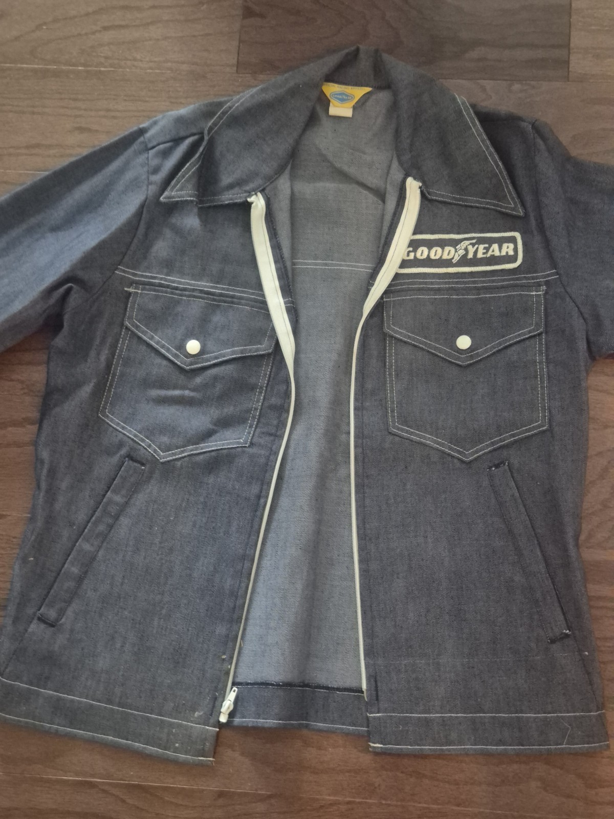 Goodyear 1970’s original denim pit jacket Vintage Size Medium