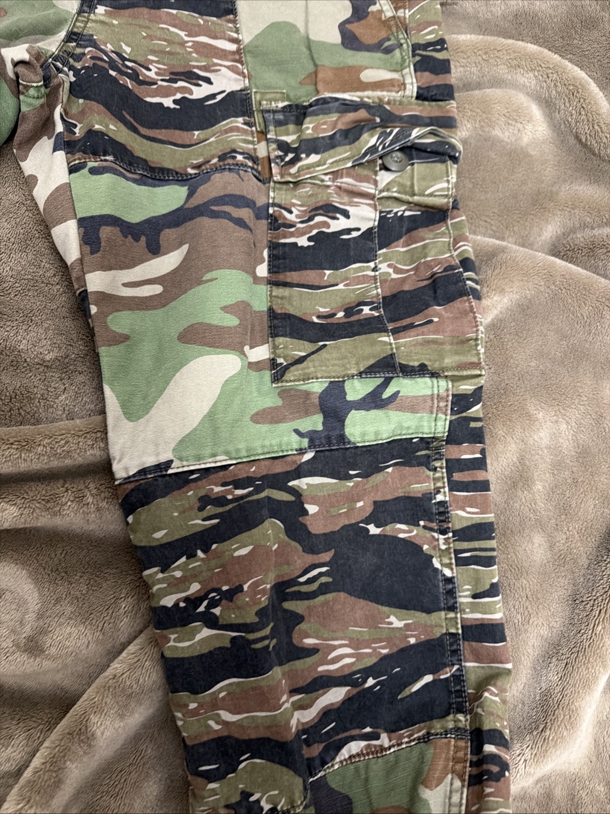 Polo Ralph Lauren Denim Supply USA Flag Camo Cargo Military Patchwork Pants 32
