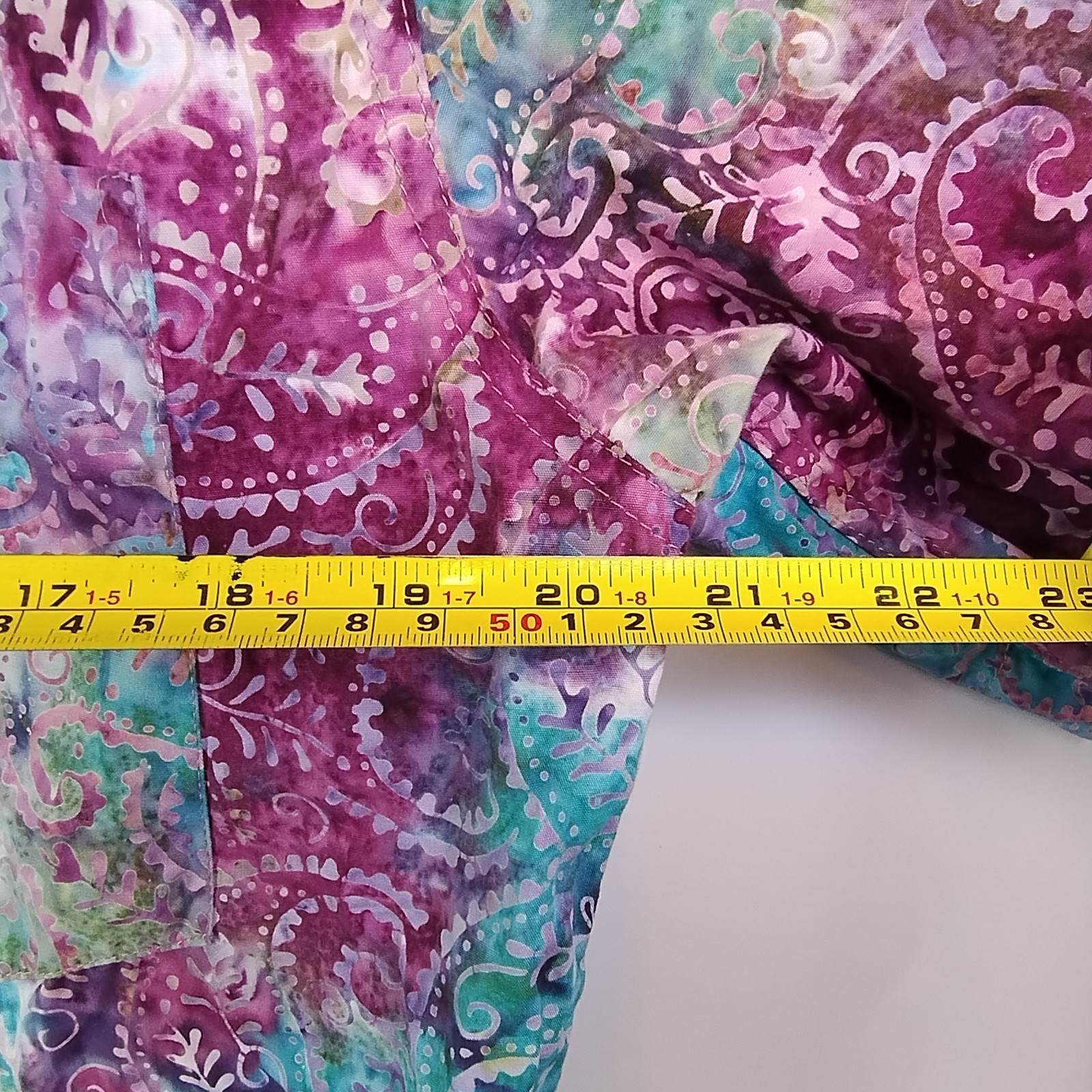 Sariamerta Vibrant Multi Coloured Patterned Button Up Shirt Mens Size L Cotton