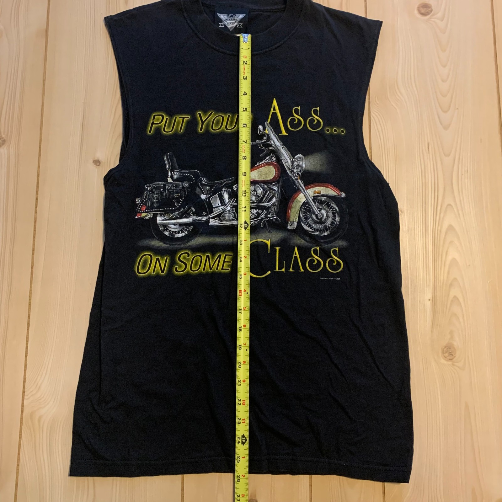 Vintage American Biker Put Your Ass On Some Class Motorcycle Sleeveless Shirt M