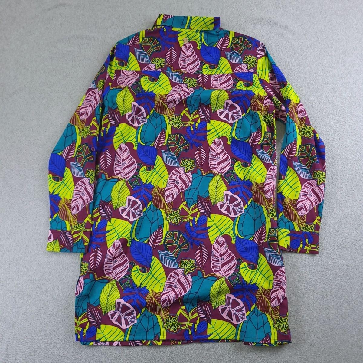 Coolibar Shirt Womens Small Multicolor Tropical Leaf Button Up UPF 50+ Tunic