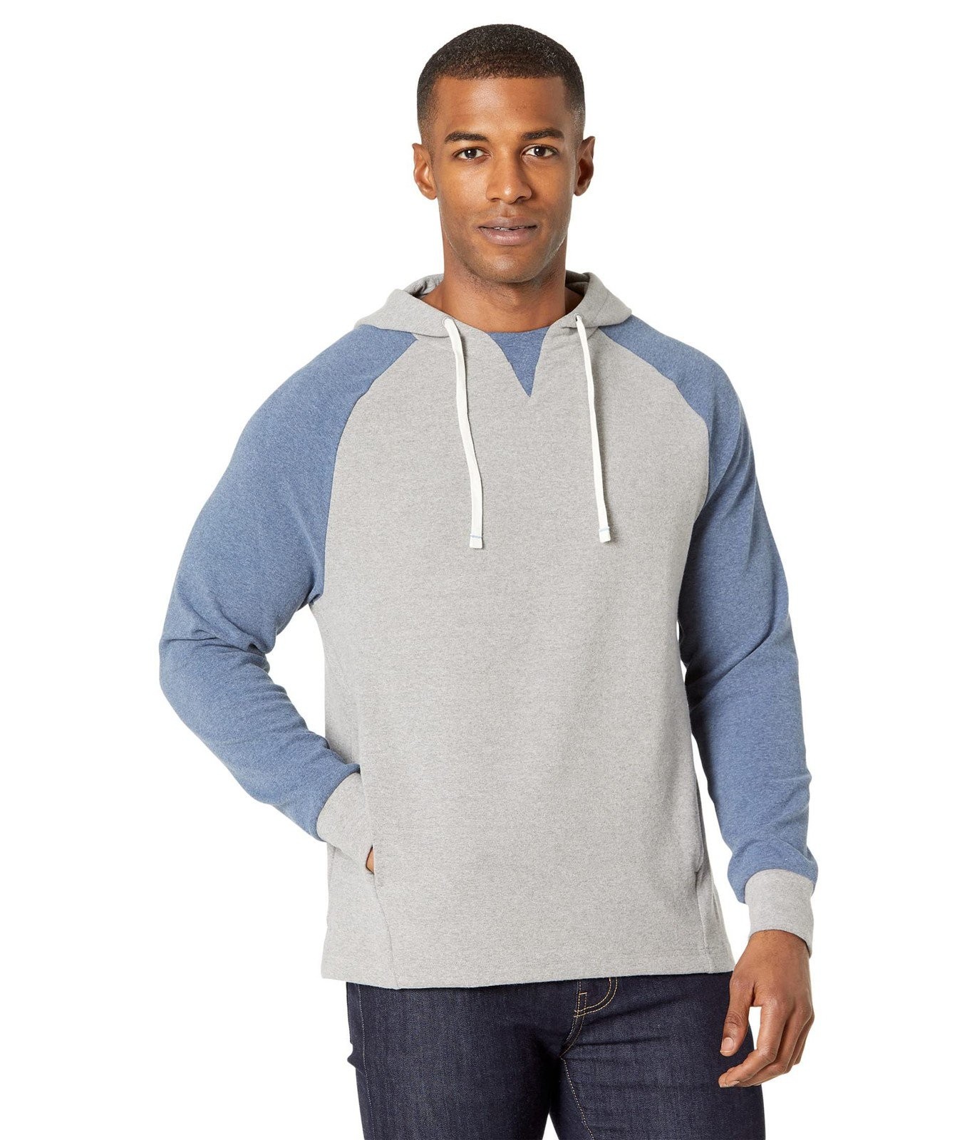 Southern Tide Ryker Heather Blocked Hoodie Heather Quarry MD
