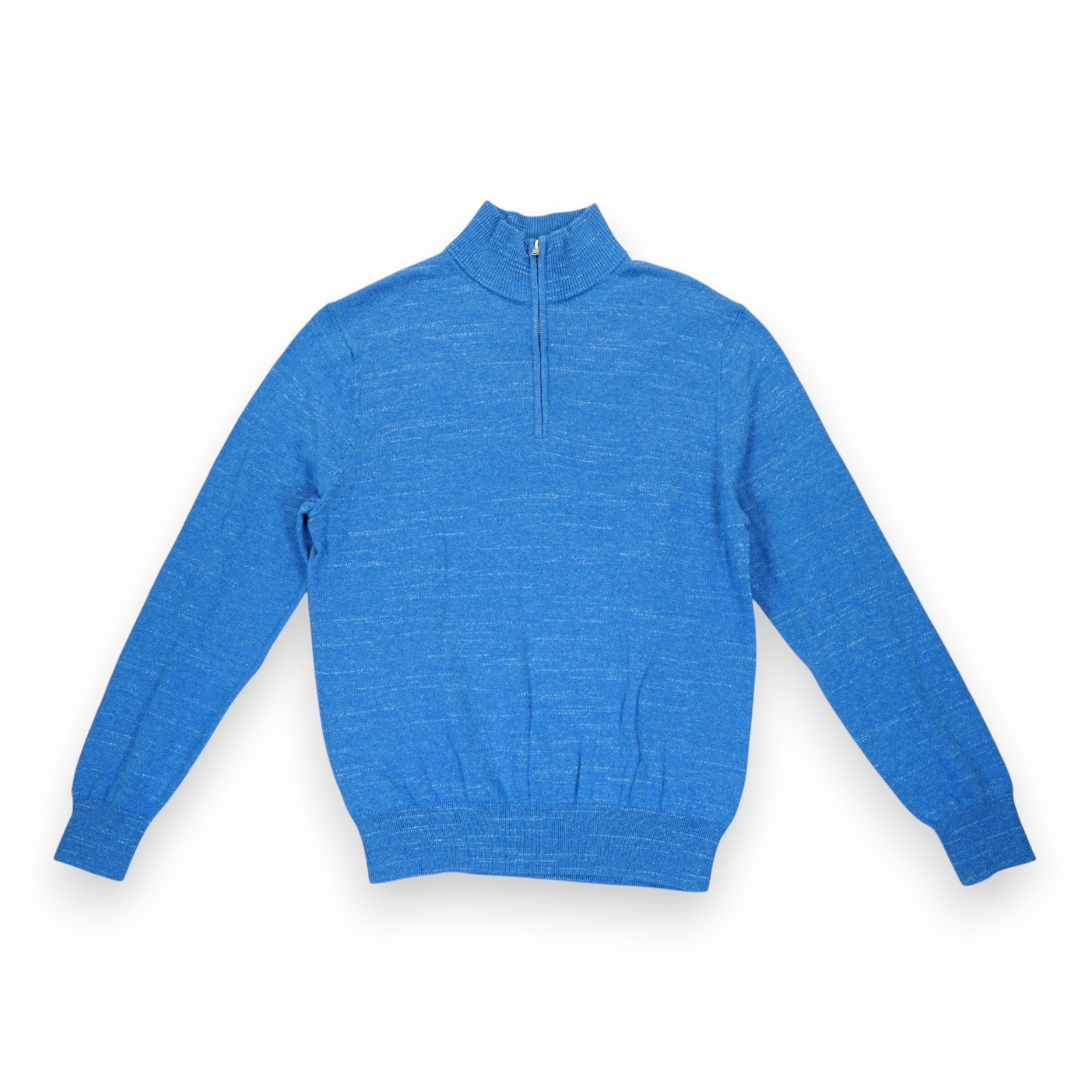 NWT J.Crew Ragland Half-Zip Sweater Men XL Blue Cotton Mock Neck Casual