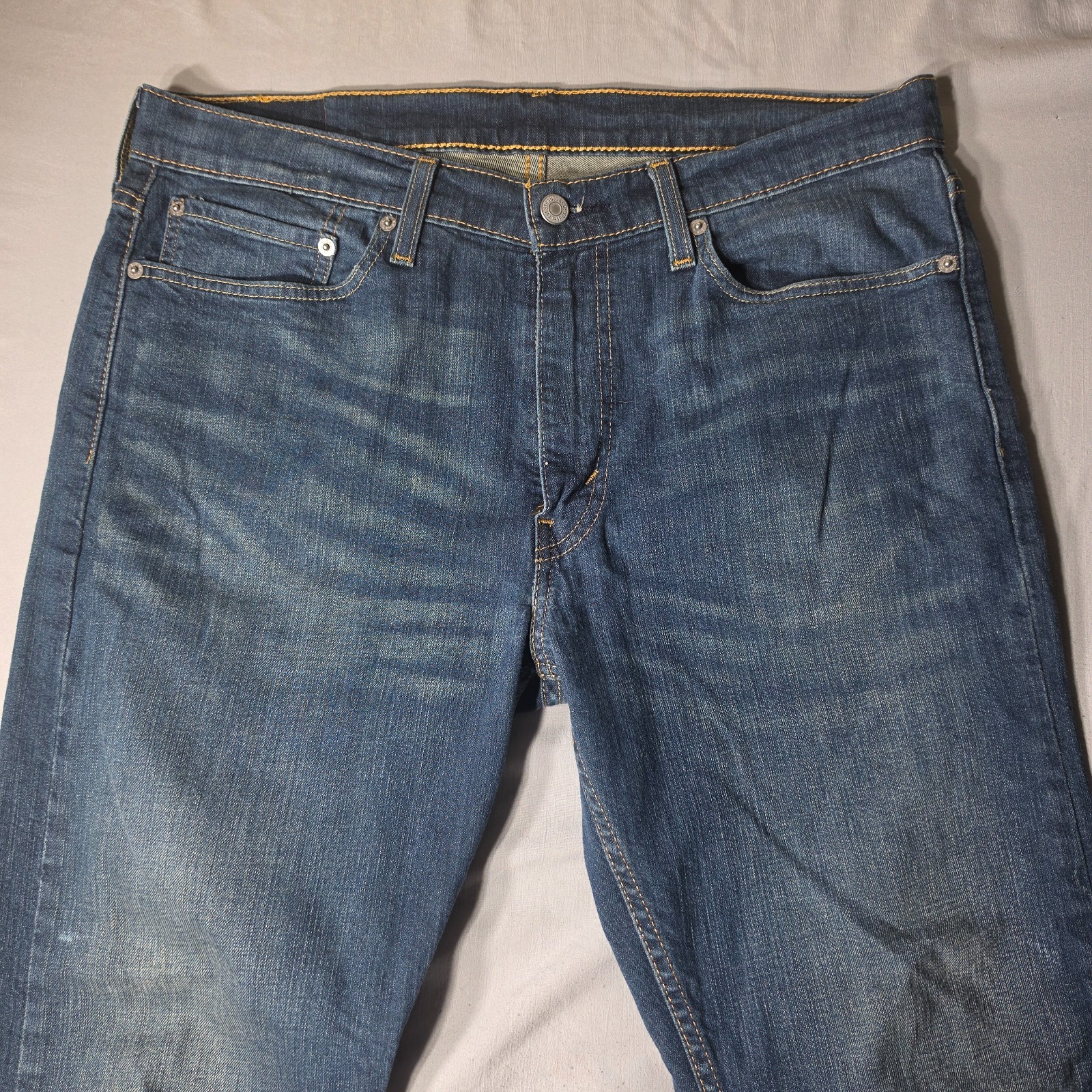 Levi’s 513 Mens 34×30 Slim Straight Jeans Medium Wash Blue Stretch Denim Jean