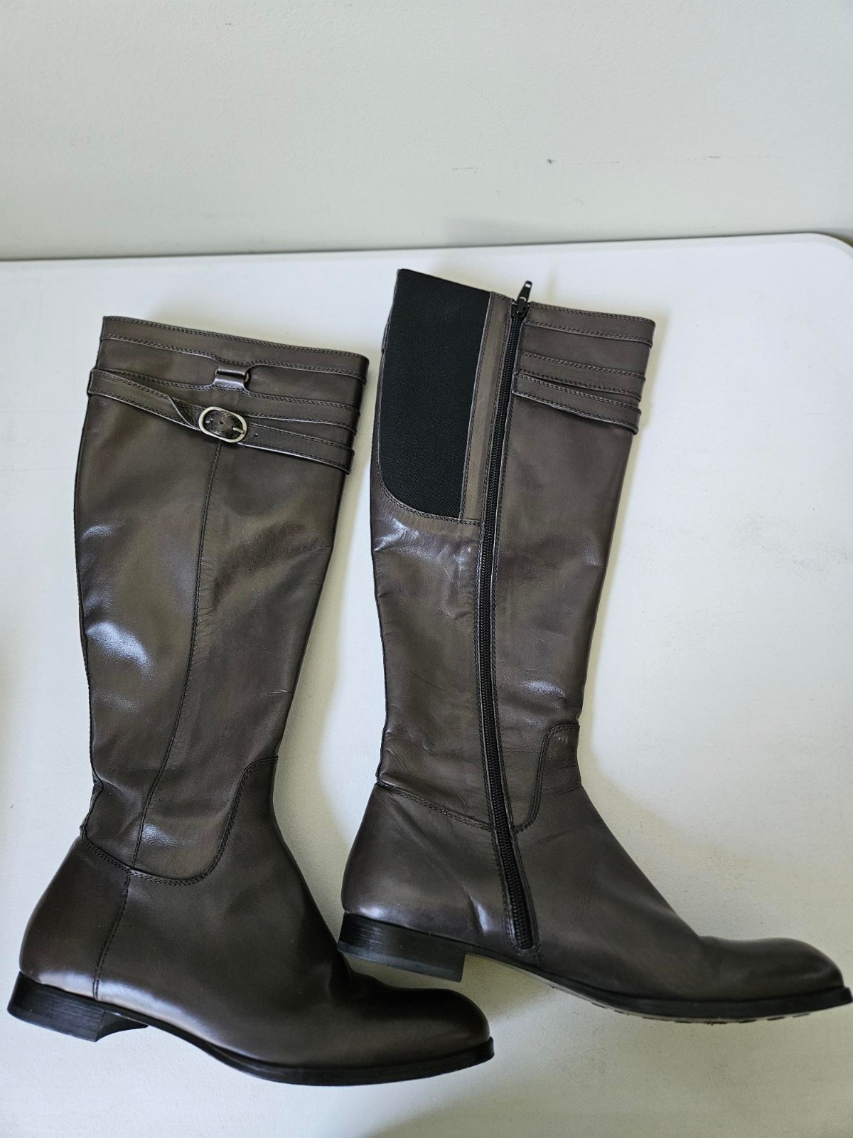 AGL Italian leather slate gray women’s kneehigh boots size 9 US 39.5 EU & box