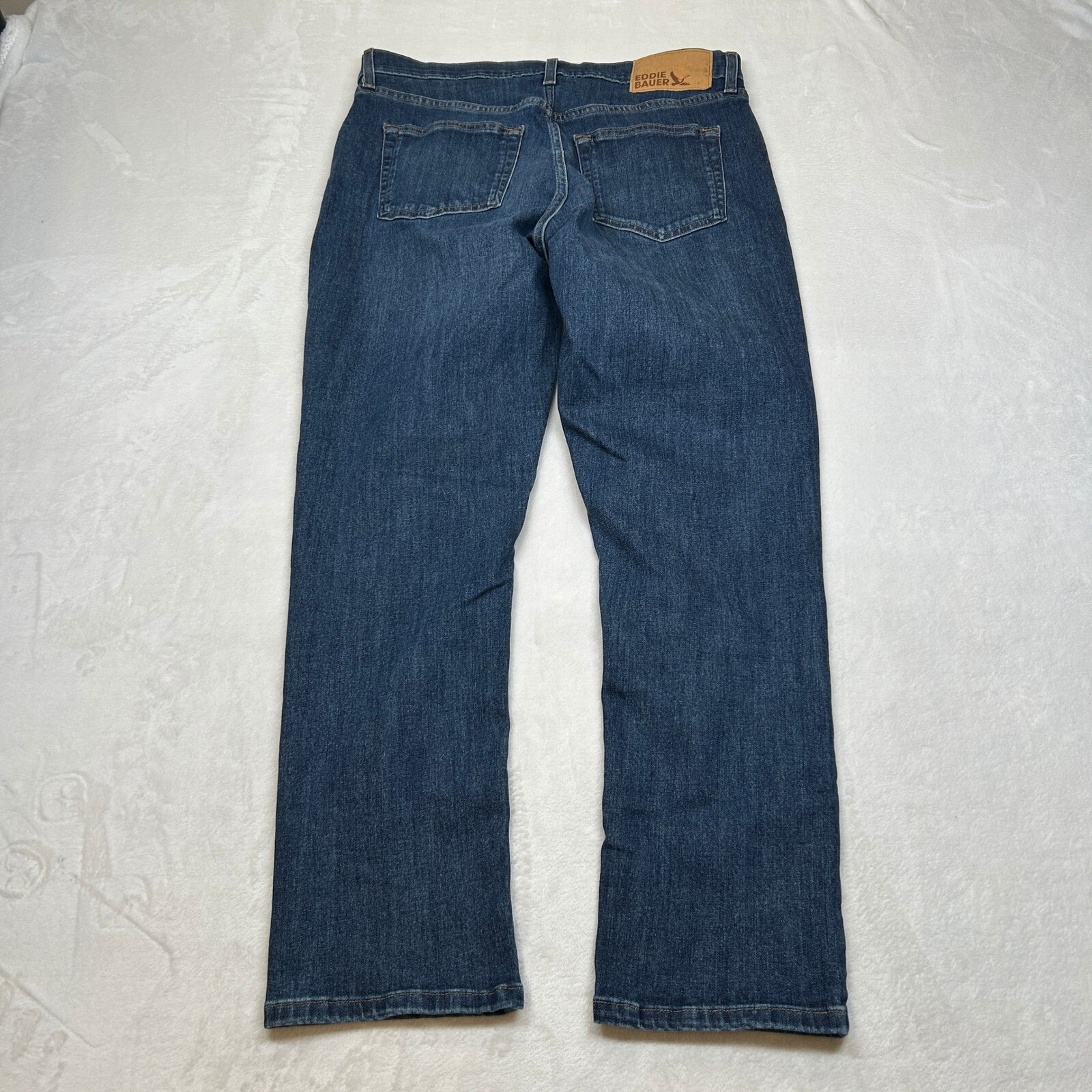Eddie Bauer Denim Jeans Mens 30×29 (Tag 32×29) Blue Dark Wash Straight Fit