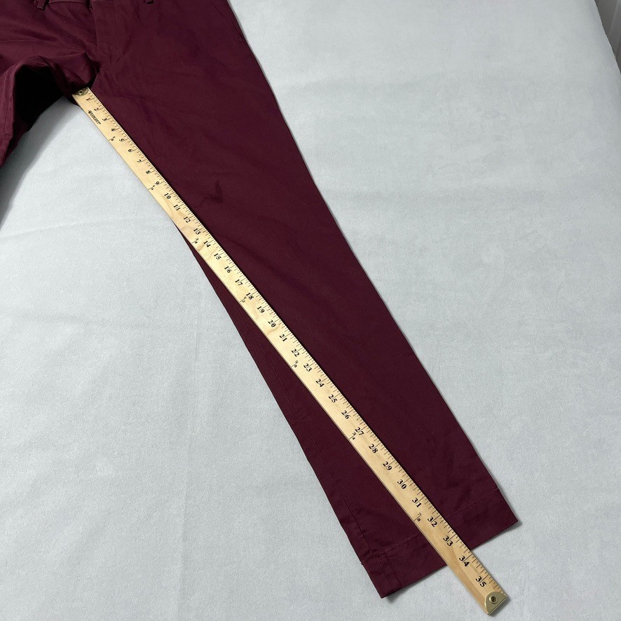 Polo Ralph Lauren Pants Men 32×34 Maroon Slim Fit Stretch Chino NWT READ FLAW