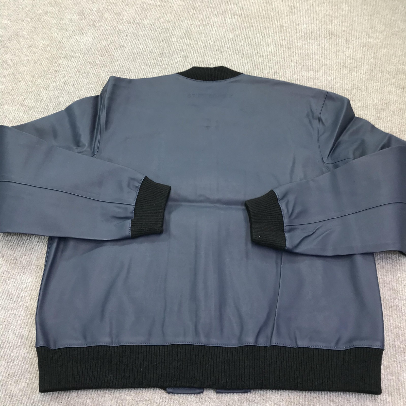 Stutterheim Jacket Mens Medium Navy Blue Bomber Raincoat Waterproof Coat