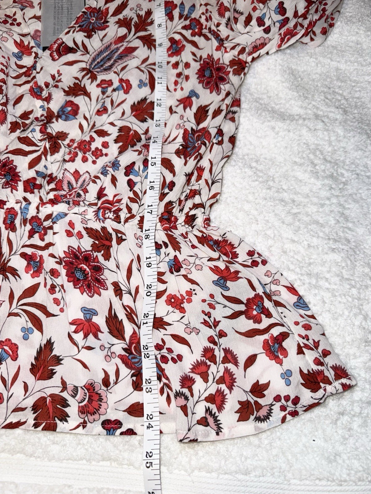 NWT Dear John MEDIUM Boho Floral Blouse Bell Sleeve Ruffle Top Peasant Romantic