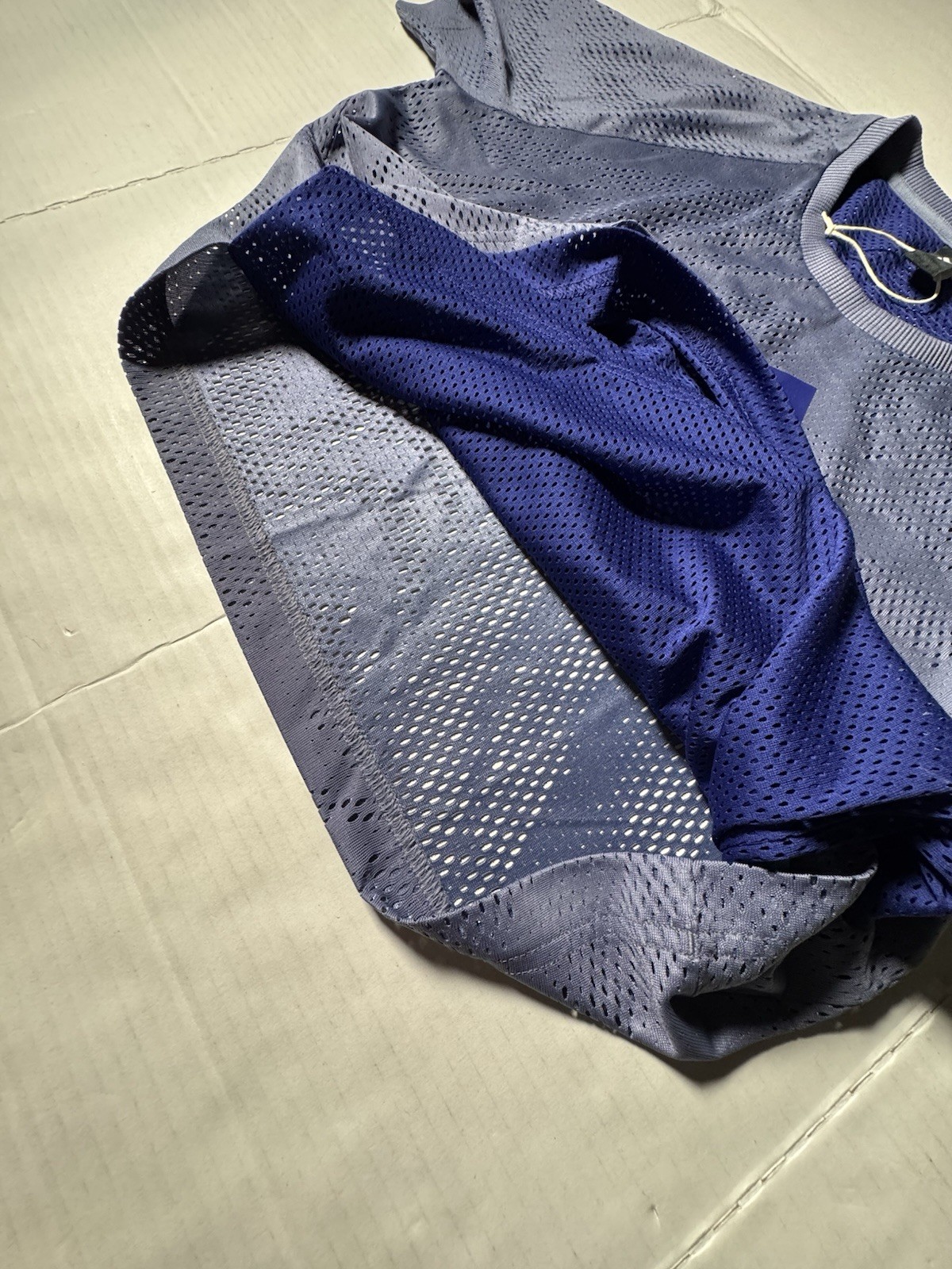 Pre Owned Excellent Adidas Mesh Crop Top Jersey 2 Layer Lavender Royal Blue Sz M