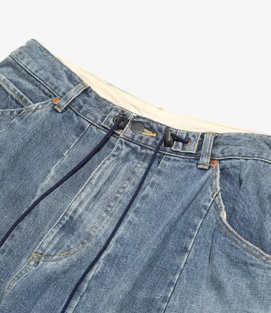 Needles 24SS Vintage Washed Denim Pants Relaxed Streetwear