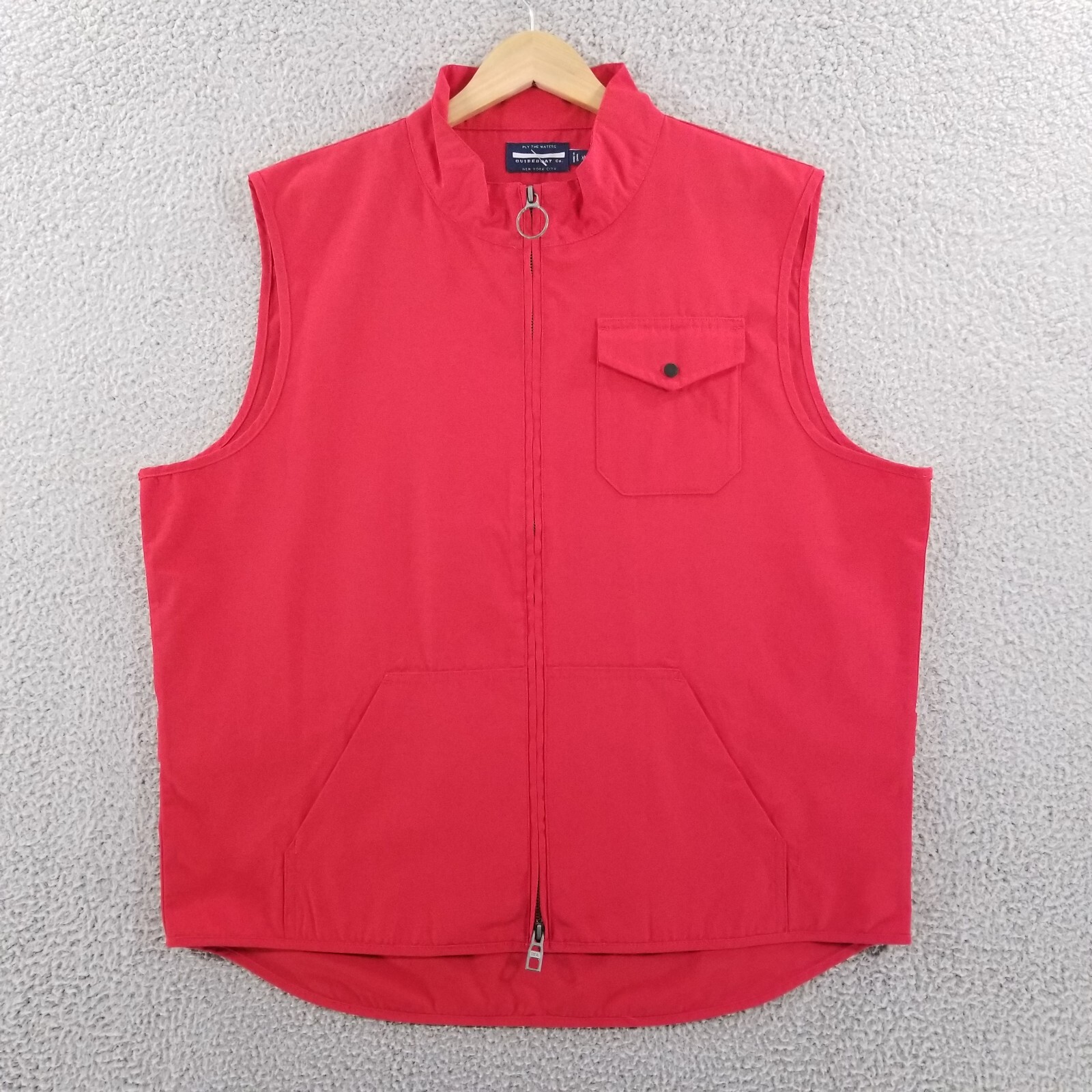 Guideboat Company Sailing Vest Mens XL Red Full Zip Boating Yachting Cuttyhunk