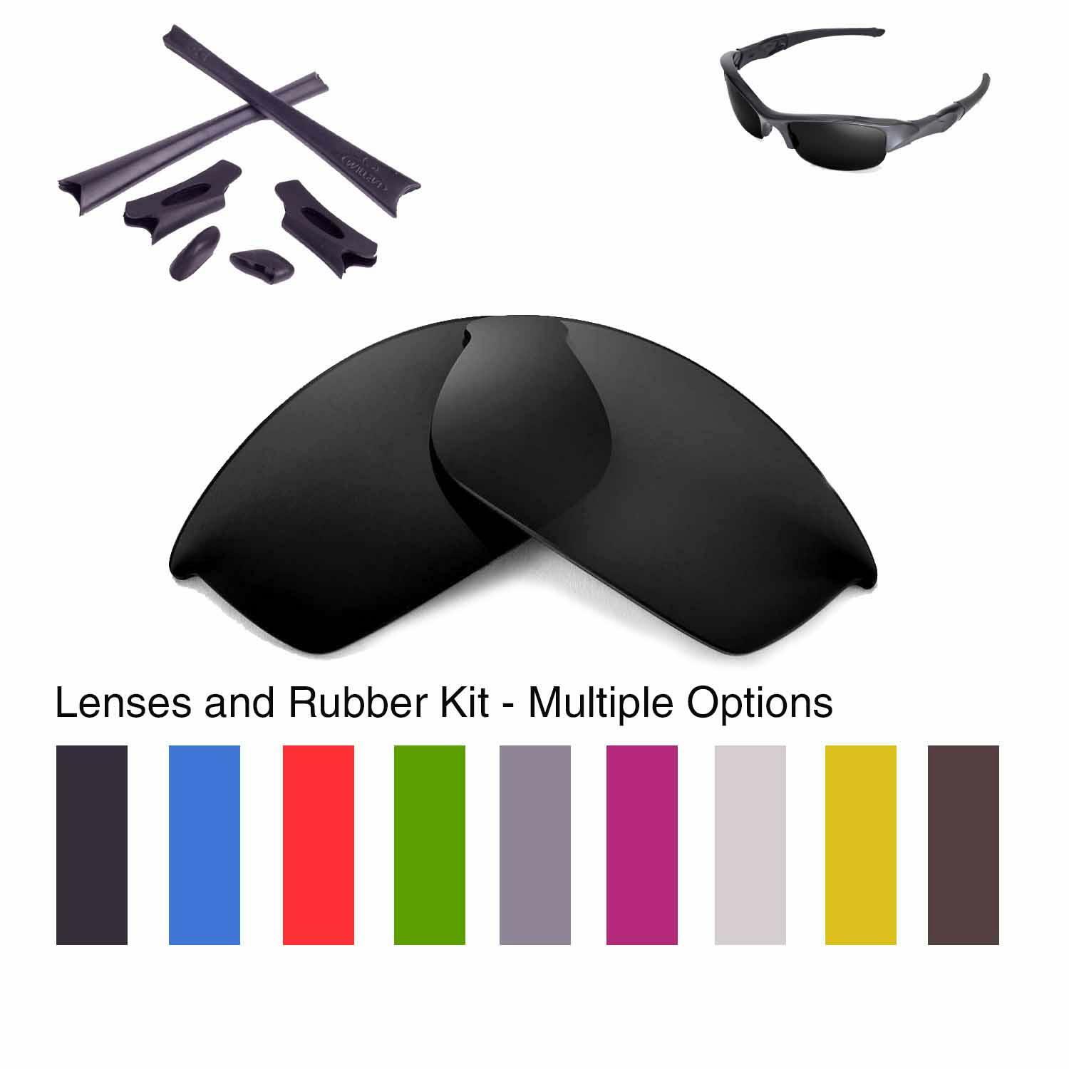 Walleva Lenses and Rubber Kit for Oakley Flak Jacket – Multiple Options