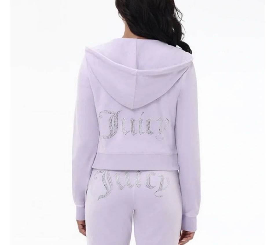Juicy Couture Lavender Haze Velour Bling Tracksuit Set NWT Size Large