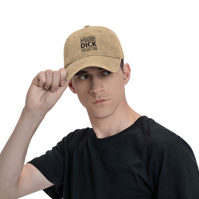 SUCCEED DICK Soft Baseball Cap Unconstructed Graphic Print Adjustable Sun Hat
