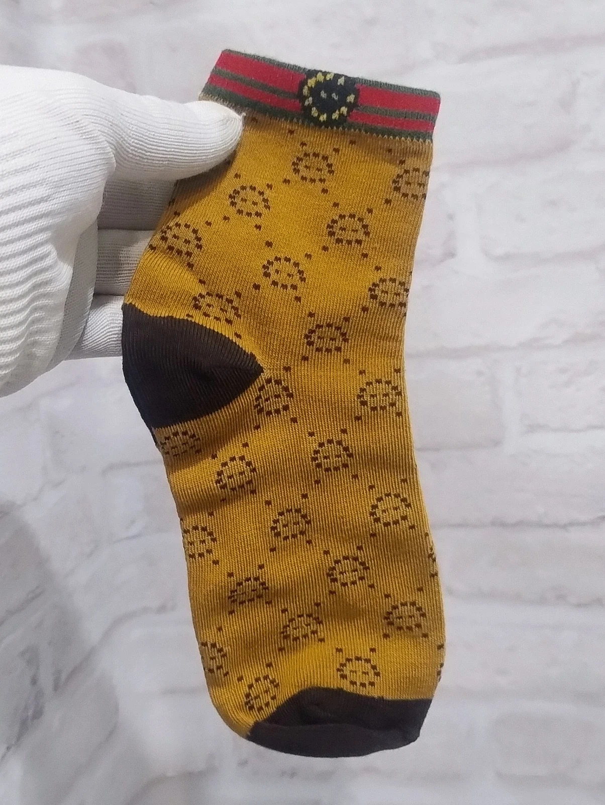 Unisex Designer Style Crew Socks 4 Pairs Set Colorful Pattern Cotton Blend