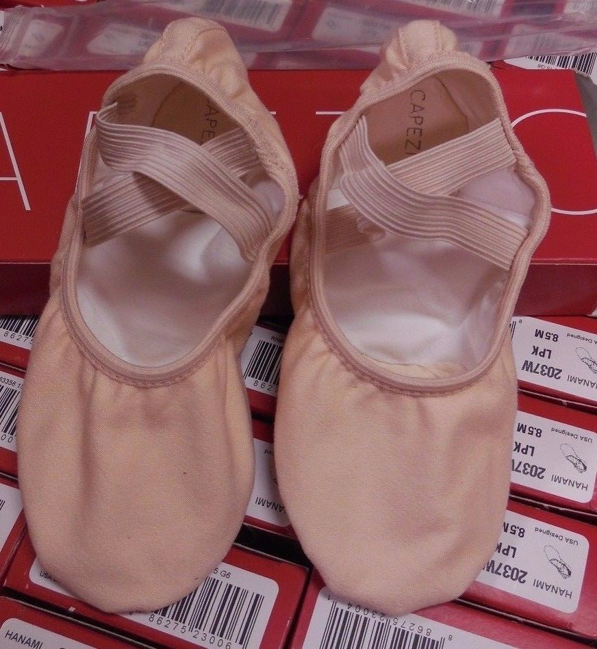Capezio 2037W pink stretch canvas soft ballet shoes Hanami RUN SMALL