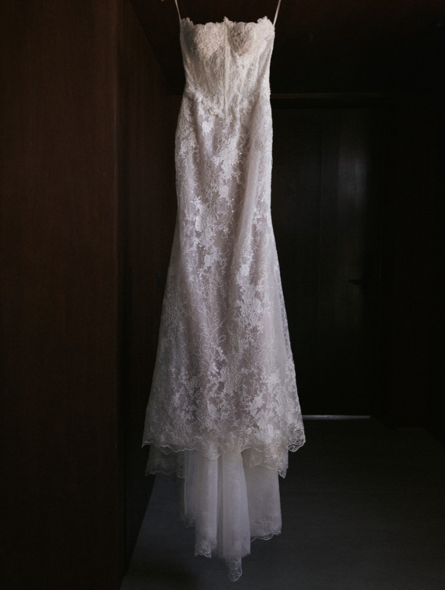 Custom Netta BenShabu Holland Inspired Wedding Dress + Overskirt & Veil Size 4