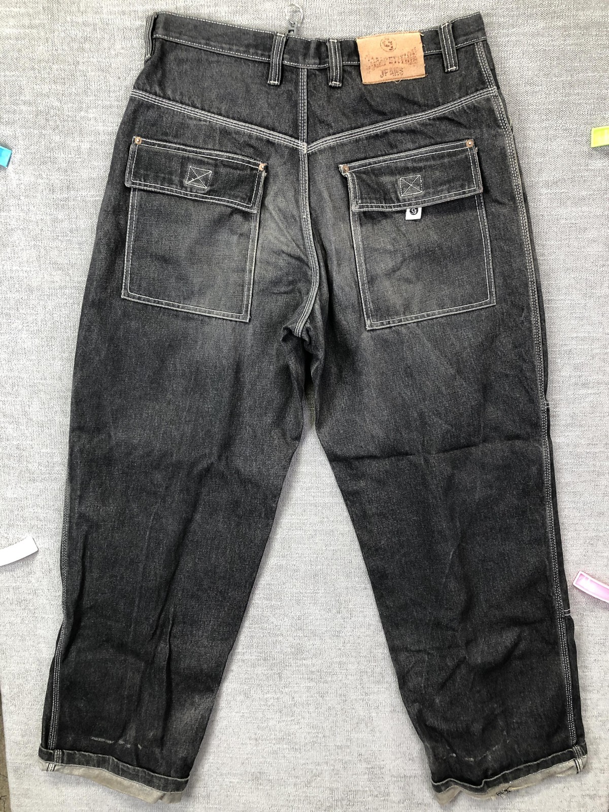 Competition Jeans Mens 36 Gray Relaxed Straight Denim Charcoal Wash Workwear