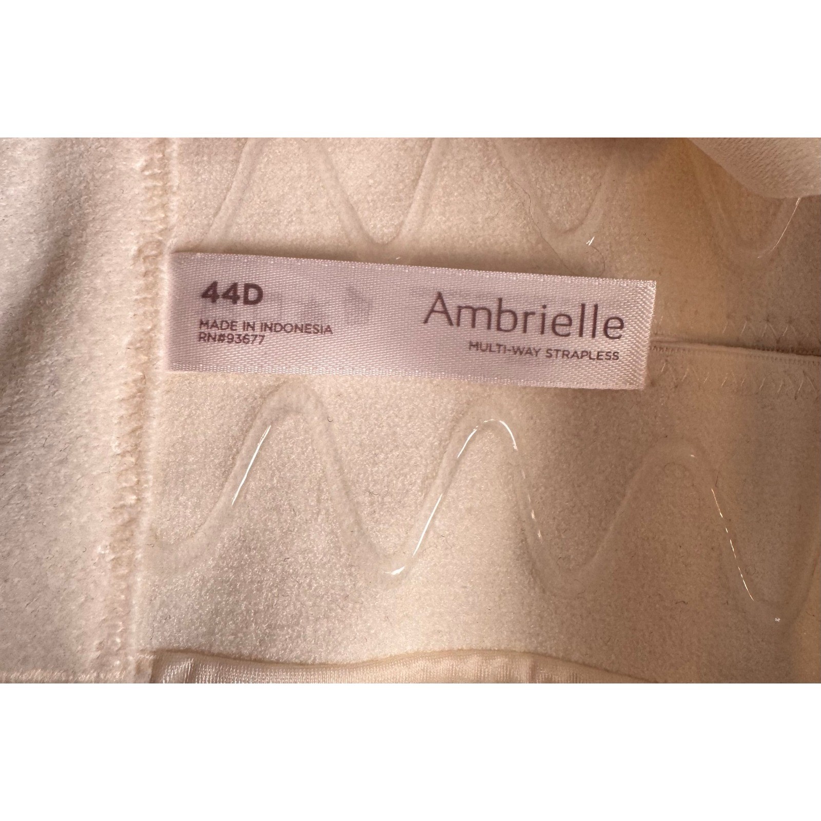 Ambrielle Multi-Way Strapless Bra 44D Pristine Ivory Lace Lightly Lined NEW