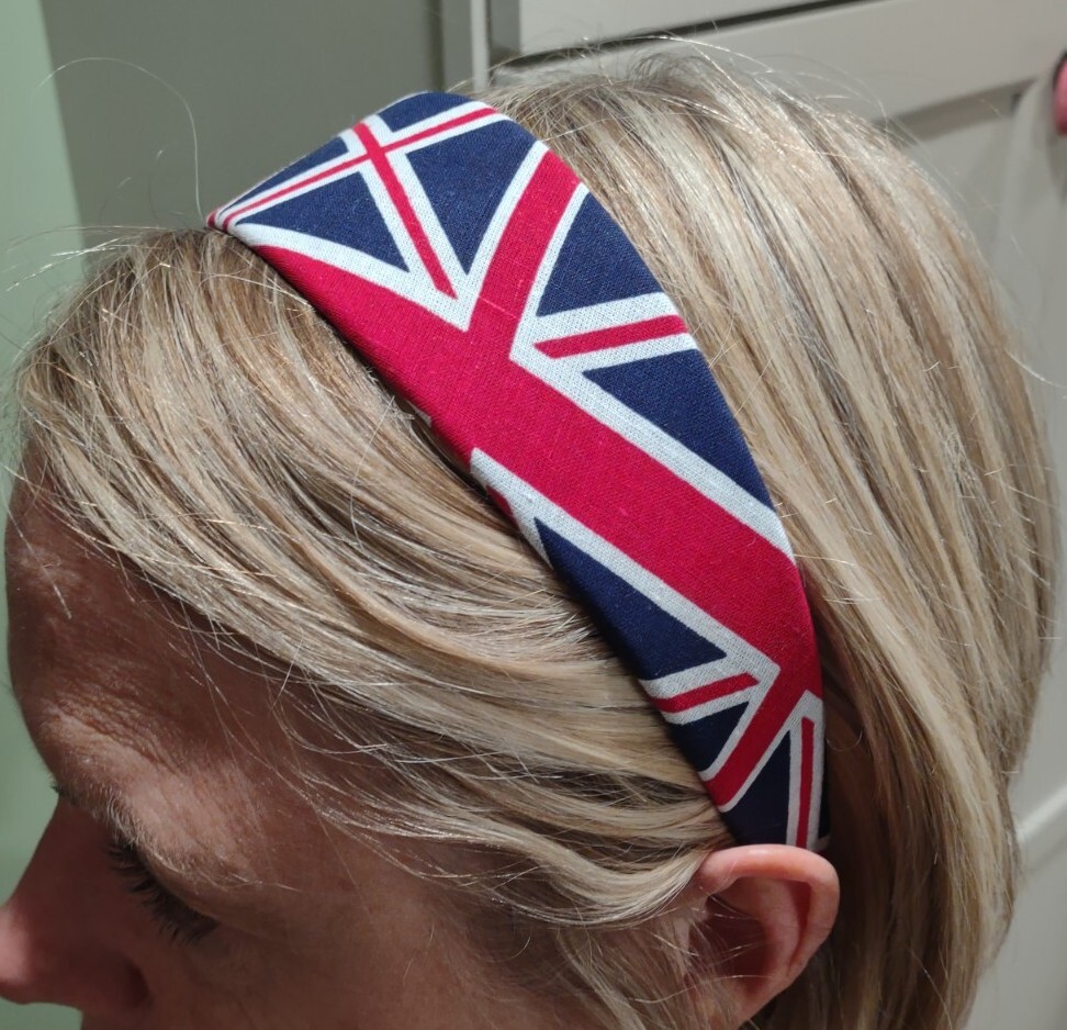 Lot Of 12 Wide Headband Union Jack English Flag United Kingdom British Olympics