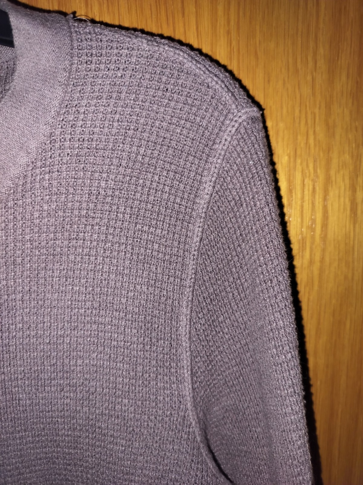 Eddie Bauer Cardigan Thermal Purple Size Large Long Sleeve Elbow Pads