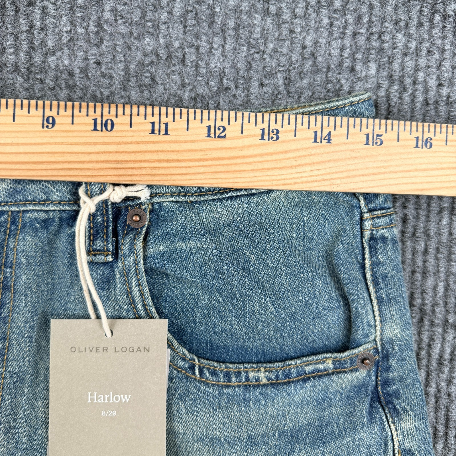 New Oliver Logan Women’s Barrel Leg Denim Jeans Indigo High Rise Harlow 8/29