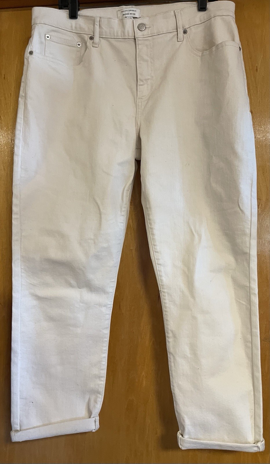 BANANA REPUBLIC, GIRLFRIEND Mid-Rise 32/14 Cream Off White Jeans, NWOT
