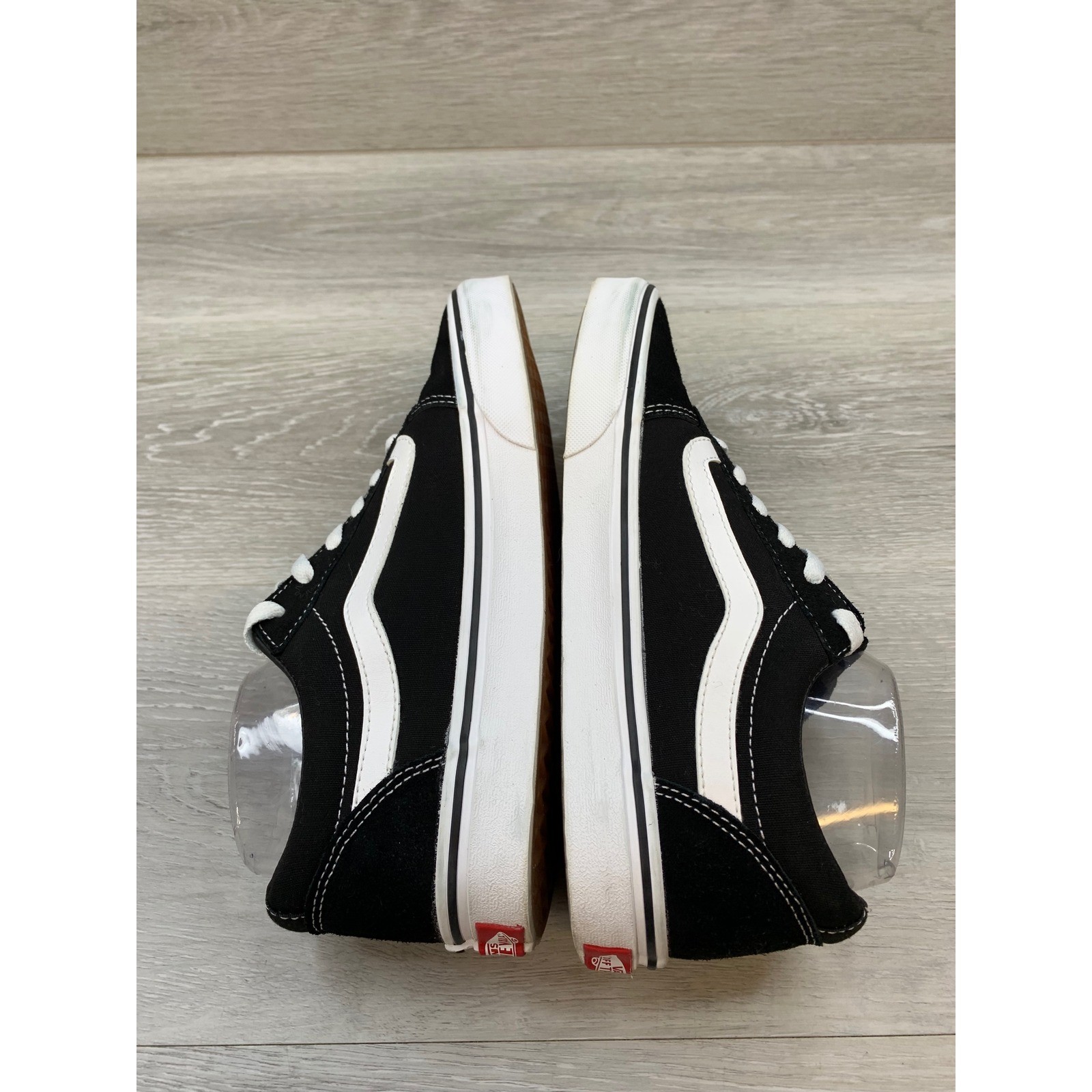 Vans Ward Low Top Sneakers Black White Suede Canvas 9.5 Athletic Casual Shoes