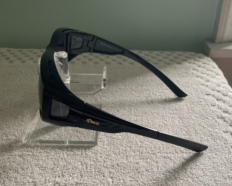 Duco Polarized Sunglasses DC 8954 Black Frames 61-15-131mm Wear over Glasses