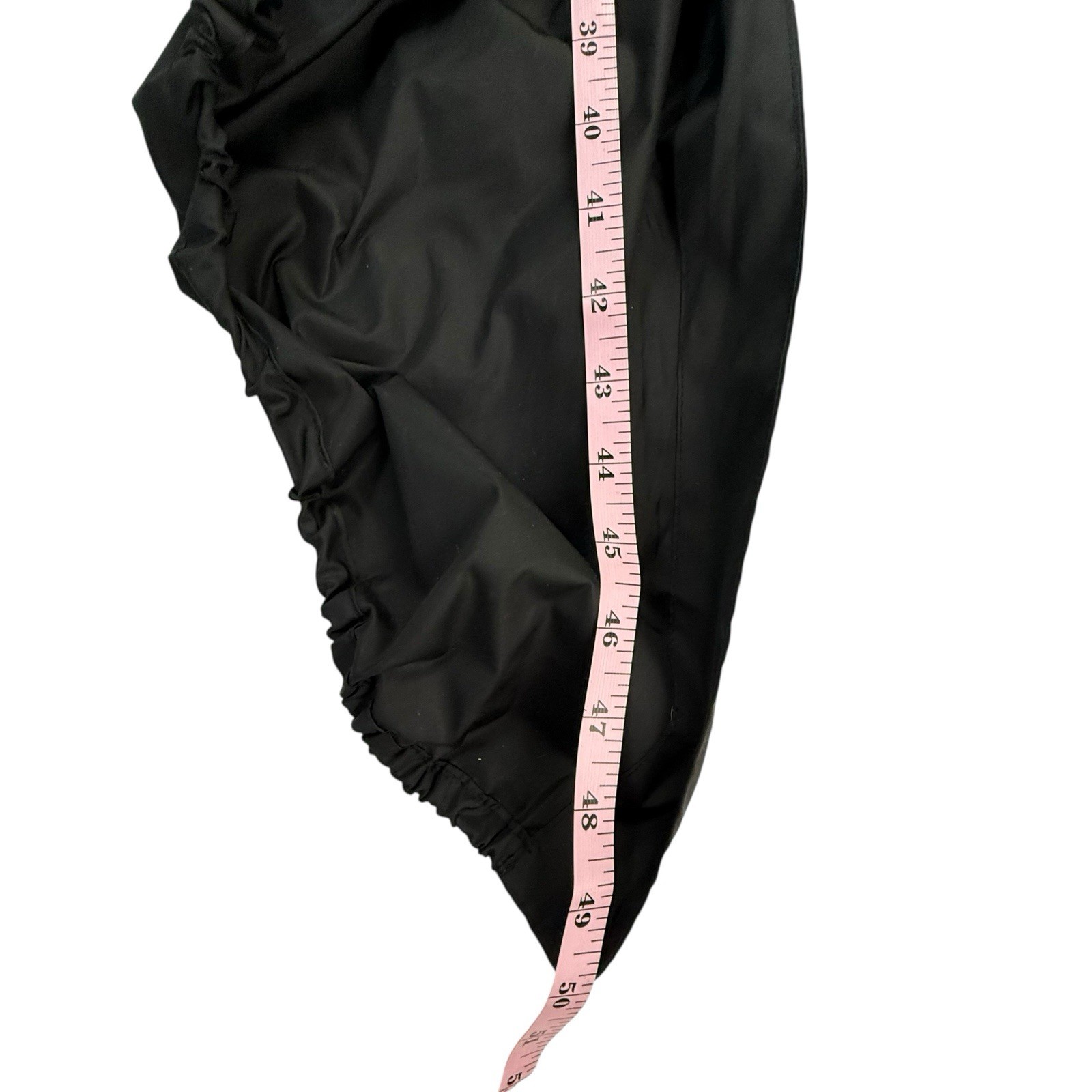 NEW Irregular Exposure Smocked Waist Parachute Jacket Women Large Black Hooded