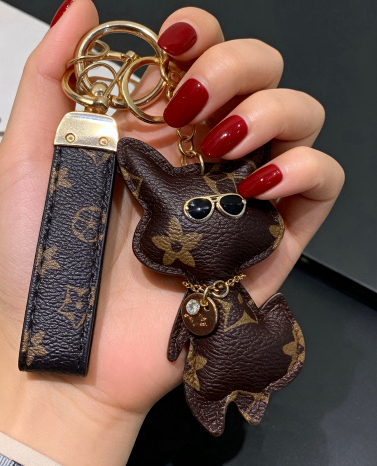 Luxury Cat Bag Charm Keychain with Mini Screwdriver | USA Seller