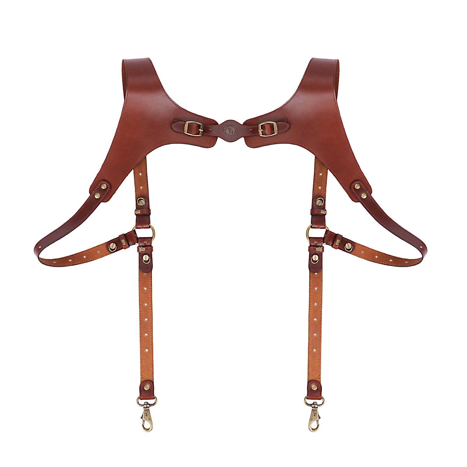 Tourbon Leather Men’s Suspenders Harness Punk Chest Vintage Hooks Pants Braces