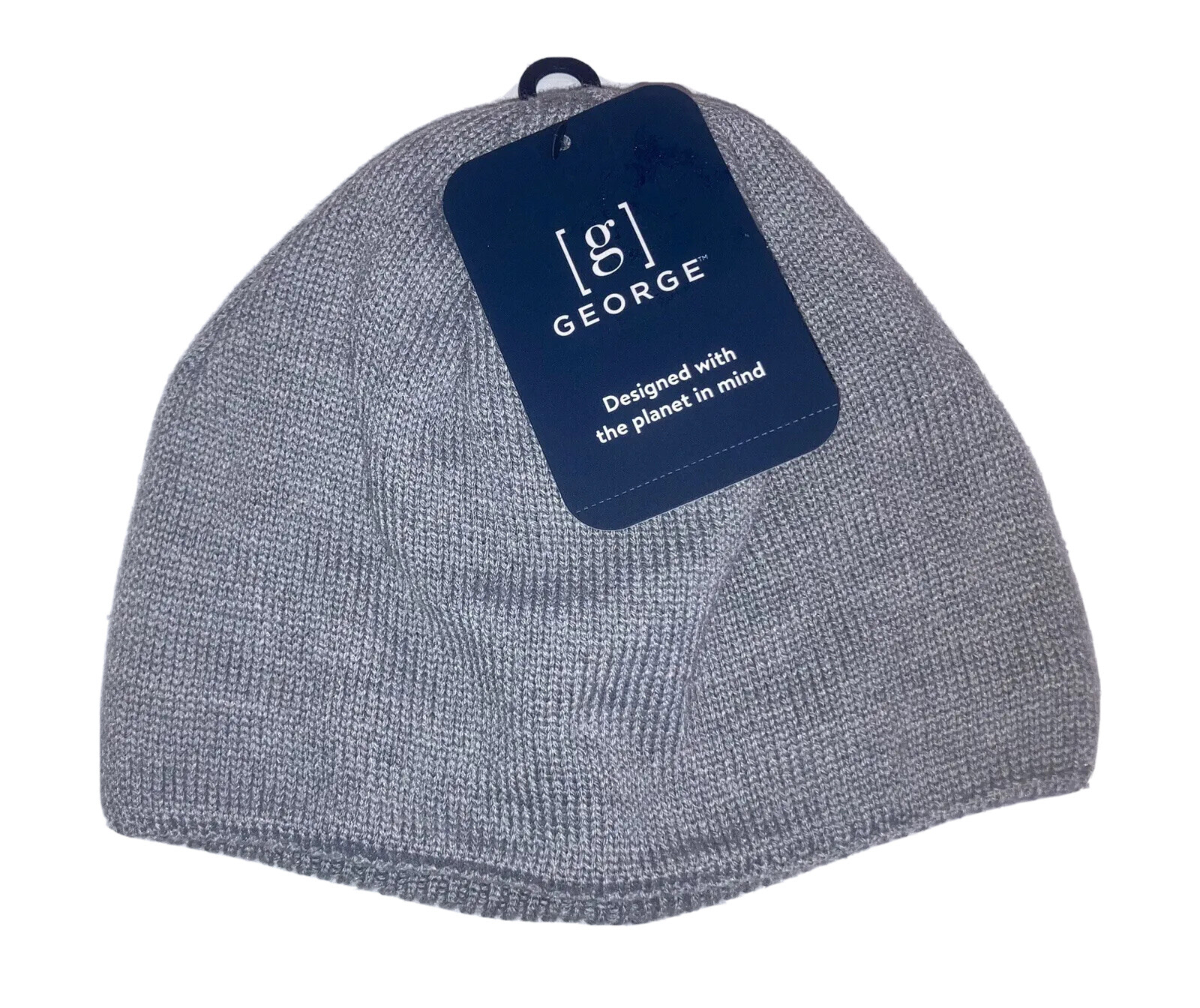 George Men’s No Cuff Beanie, Gray New!!!