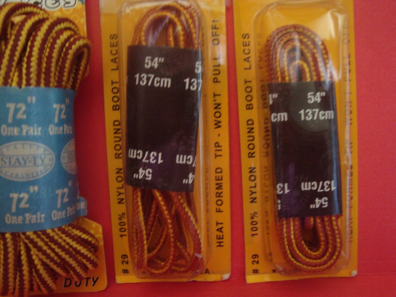 NEW 1 pr Heavy Duty 72″ 100% Nylon Boot Laces & 1 pr 54″ 100% Nylon Boot Laces