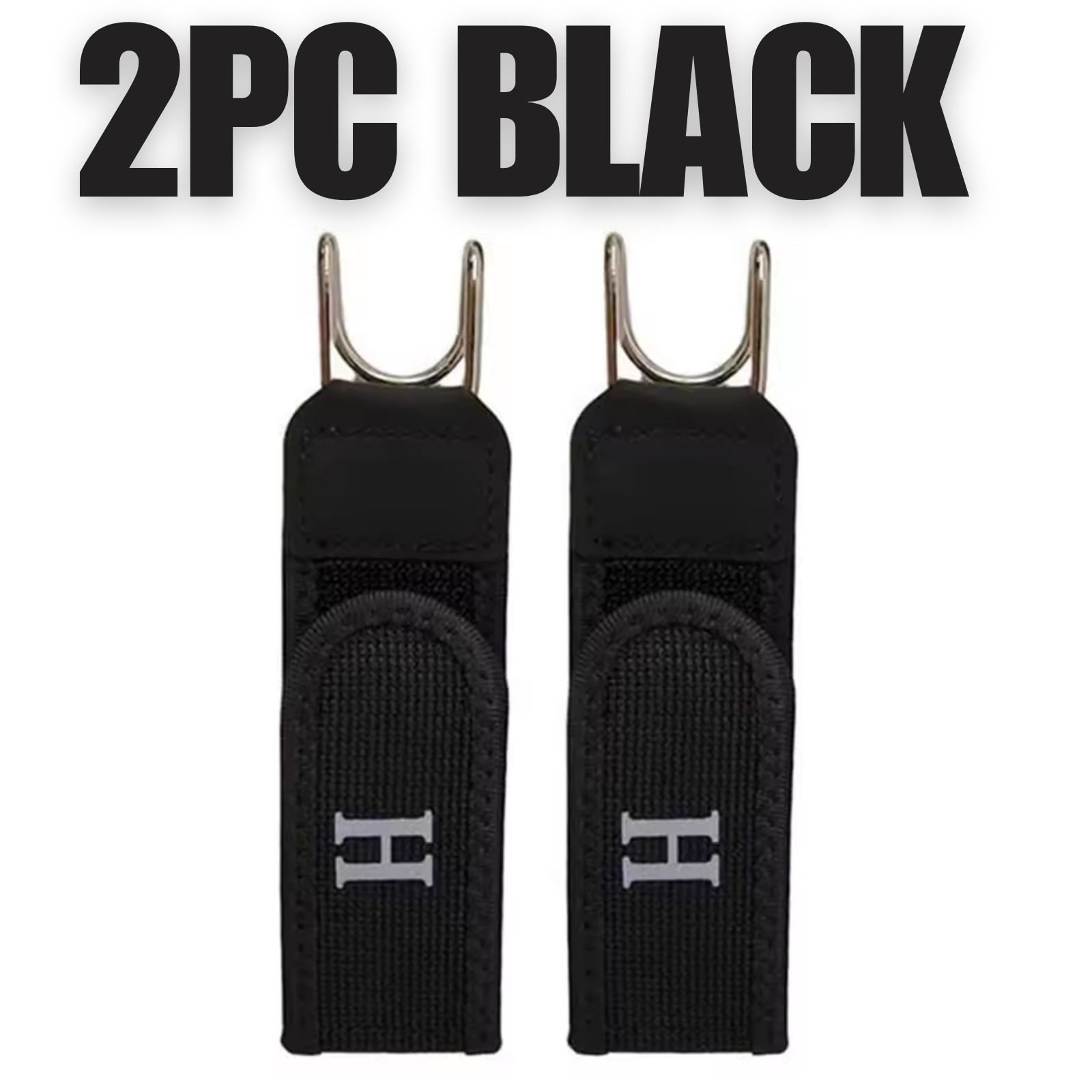 2PCS Tactical Metal Hook Elastic Belt Buckle-Less Invisible Waist Belt Closure