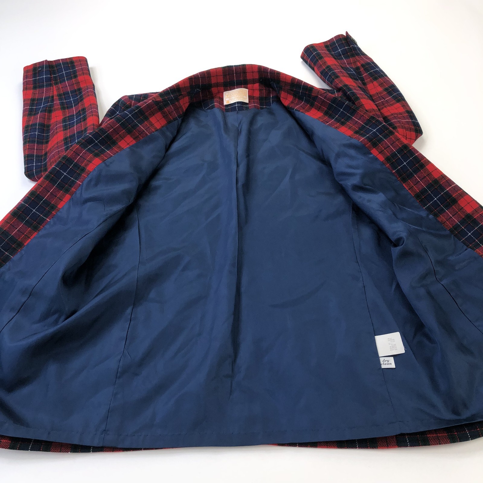 Pendleton 100% Virgin Wool 10 Plaid Single Button Blazer Jacket Plaid Red MINT