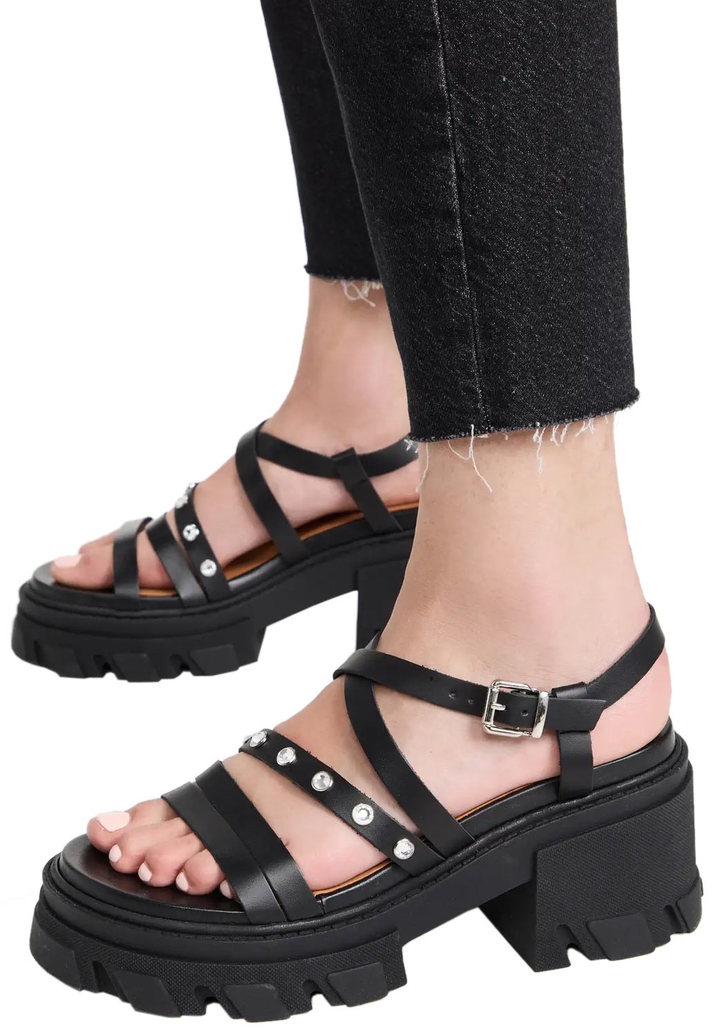 Ganni Womens Cleated Strappy Block Heel Sandals 39 Black – NIB $475
