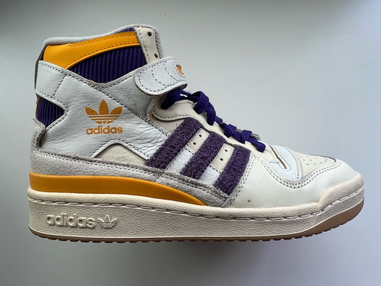 Adidas Forum 84 High Top ‘Lakers’ Purple/Yellow Sneakers Size Men’s 7US GX9054