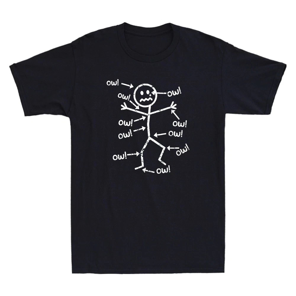 Ow Ow Ow Funny Chronic Pain Scream Character Graphic Men’s Short Sleeve T-Shirt