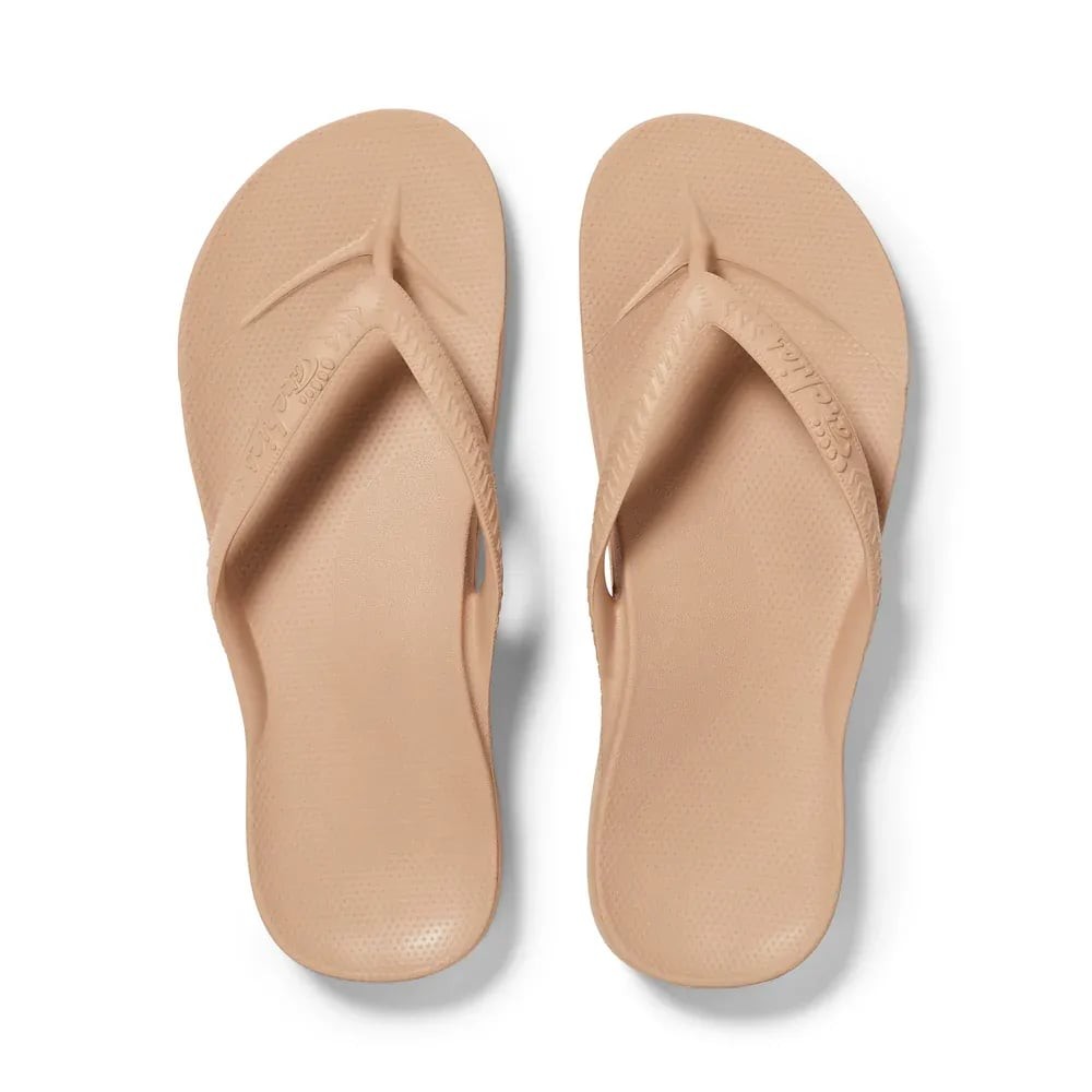 Archies Arch Support Classic Flip Flops in Tan