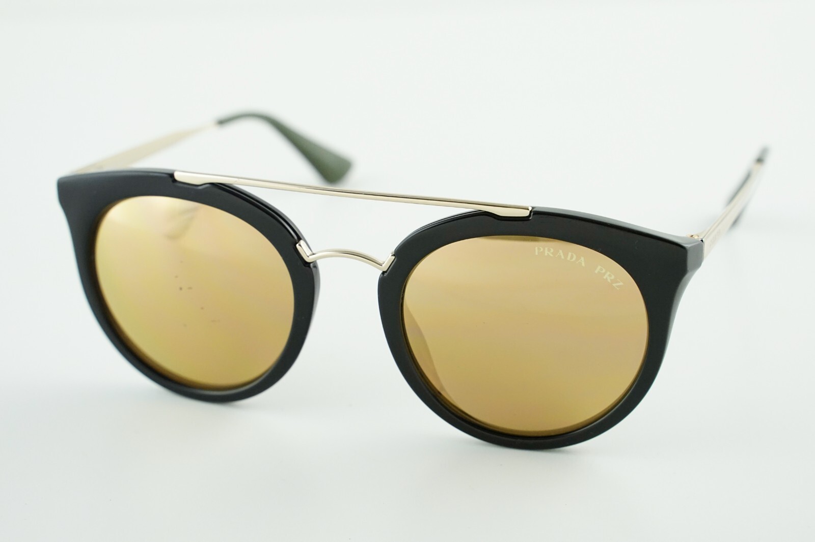 Pre-Owned SPR 23S Prada 1AB-5N2 Gold Polished Black/Mirrored Gold 52-22-140 3P