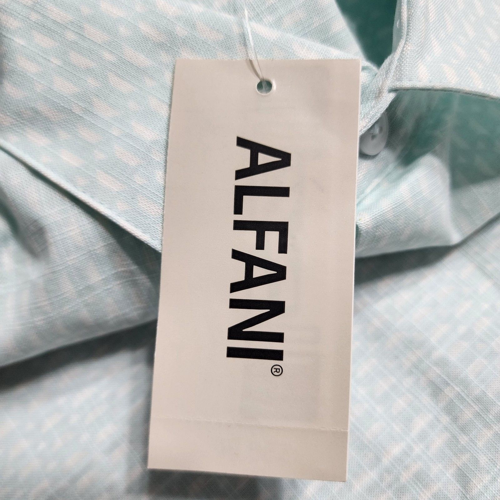 Alfani Tint Blue Short‑Sleeve Button‑Up Shirt – XL – 100% Cotton – NWT