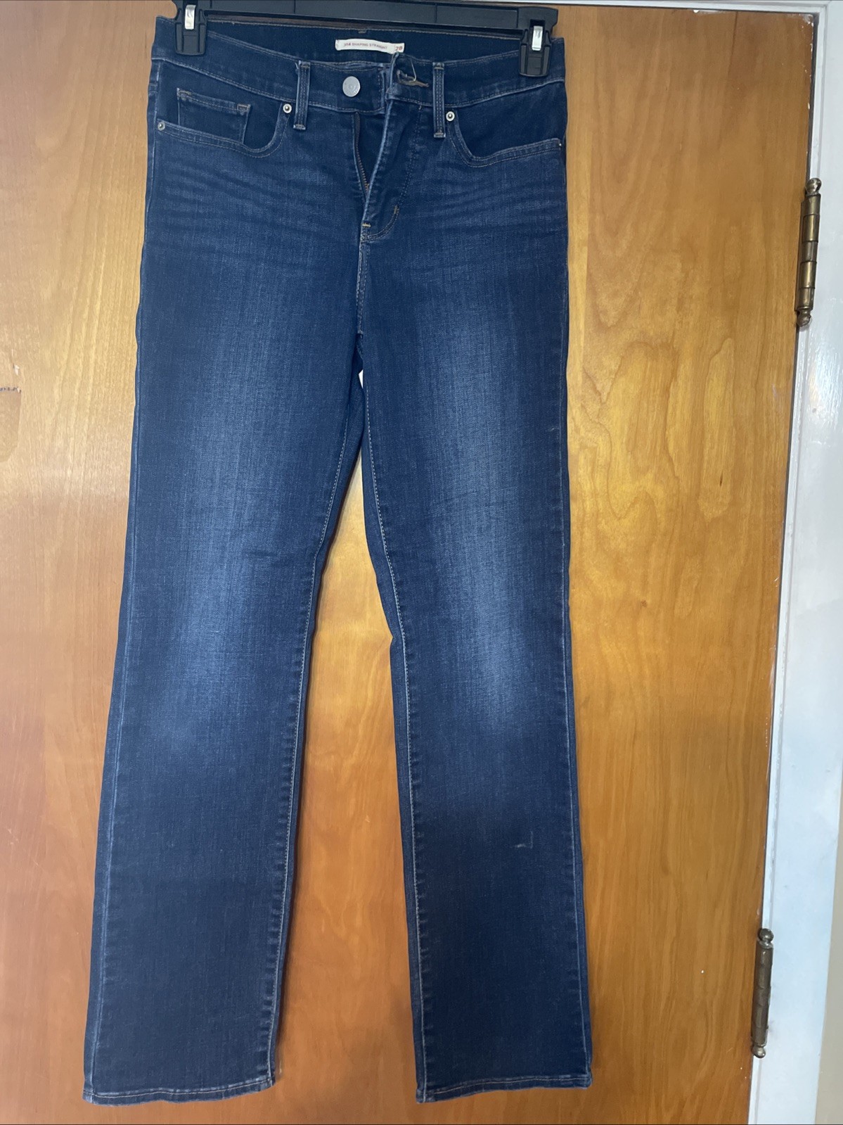 Levis 314 Shaping Straight Jeans Womens 28 Blue Dark Wash Mid Rise 28×30 Denim
