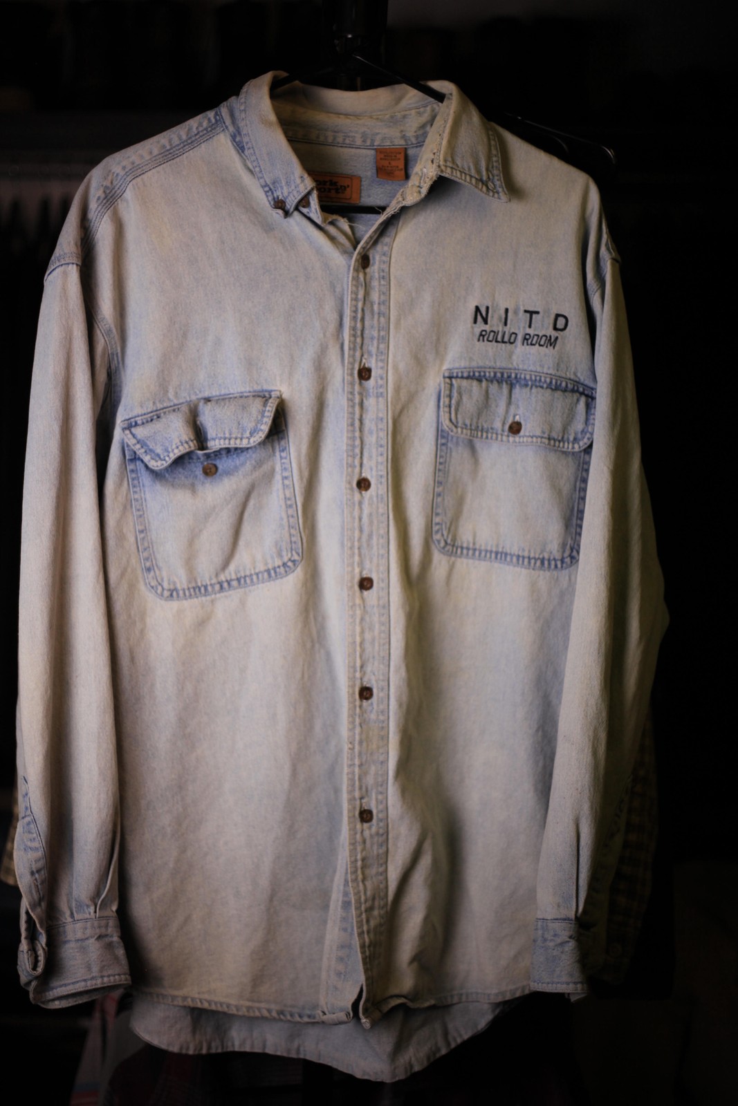 Vintage Work n’Sport Embroidered Light Denim Workshirt Large