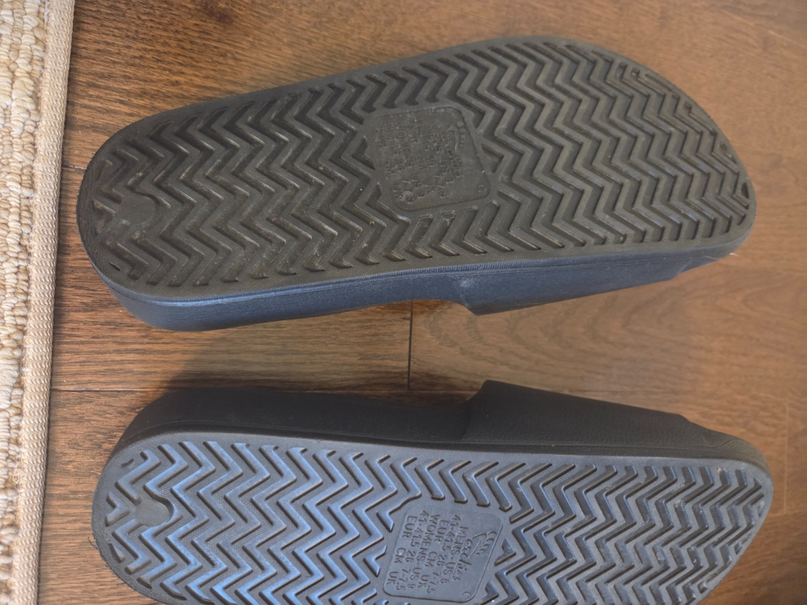 Archies arch support slide sandals black unisex women 9, men 8